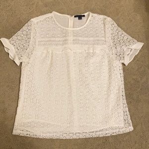 Tommy Hilfiger White Lace Top S/P